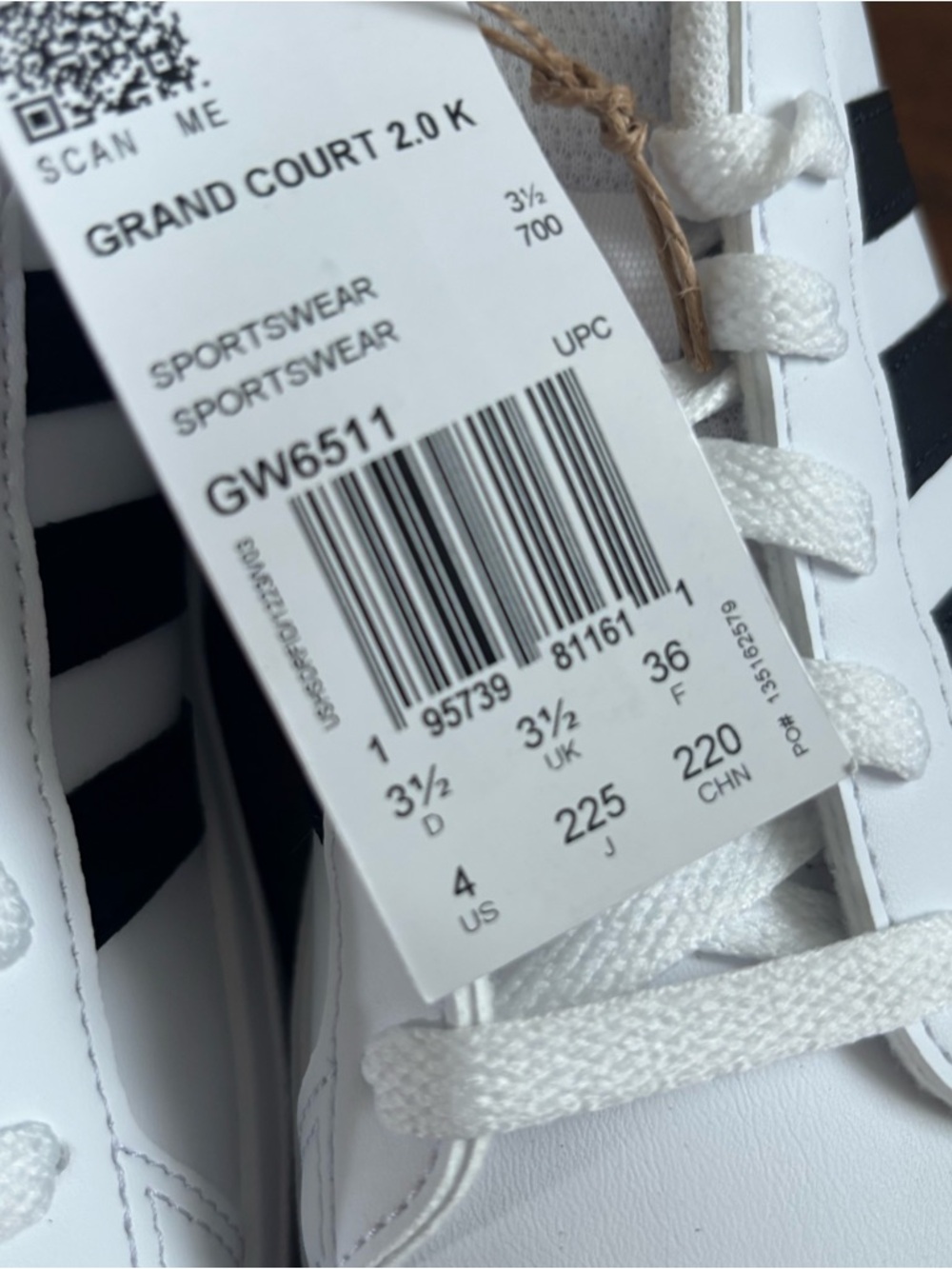 adidas White and Black Low-Top Sneakers - Picture 5 of 9